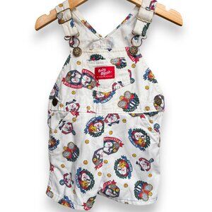 Vintage OshKosh Baby B'Gosh Overalls 80s Tennis Dog Print 18 Month Shortalls